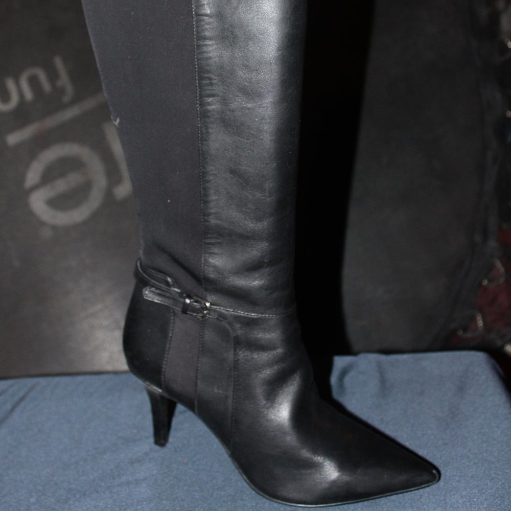Nine West Spikedo Tall Black Boot Sized 7M